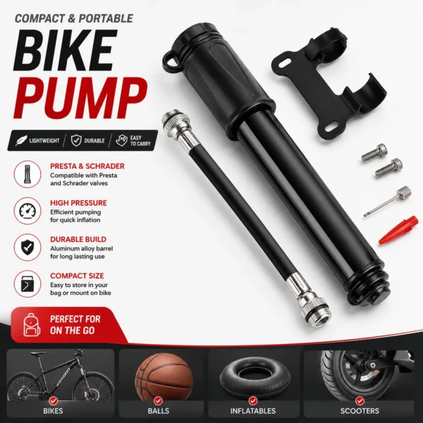 s-l1600-1091.webp Mini Bicycle Pump Portable Bike Tyre Inflator Hand Pump Schrader Presta Valve UK