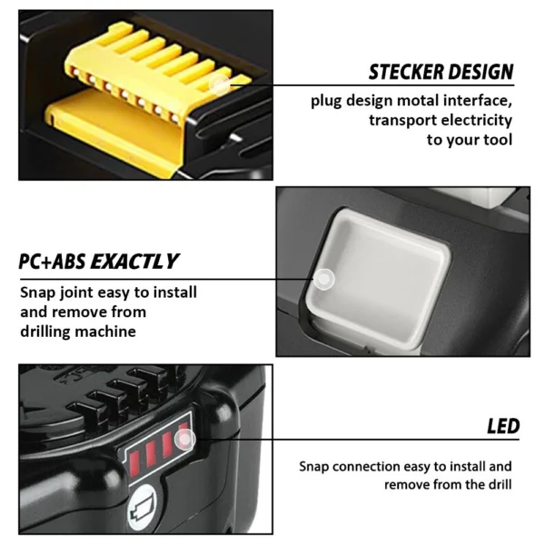 2 Pack 18V 8.0Ah Lithium Batteries + DC18RC Charger Compatible with Makita LXT