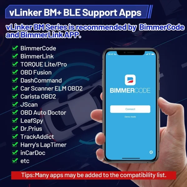 s-l1600-1120.webp Vgate 3.0 vLinker For BMW BimmerCode Scanner Bluetooth 3.0 OBD2 Car Diagnostic