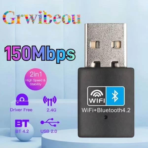 s-l1600-117.webp Mini USB WiFi Bluetooth Adapter 150Mbps Wireless Network Dongle for PC Laptop uk