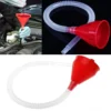 Universal Car Fuel Funnel Telescopic Oil Filling Funnel Detachable Hose Red