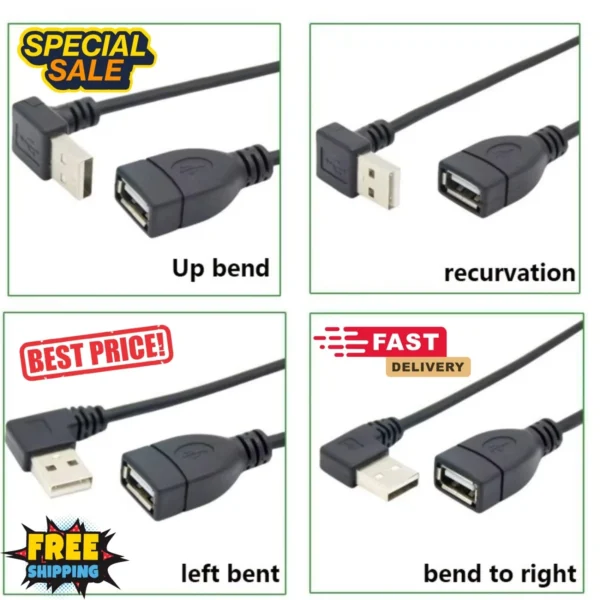 s-l1600-127.webp USB 2.0 Angle 90 Degree Extension Cable Male to Female Adapter Cord Data Sync UK