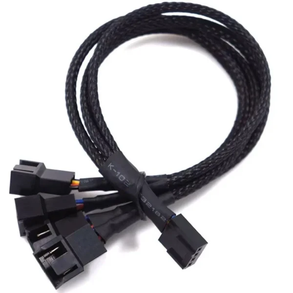 s-l1600-149.webp PWM 1 to 2, 3, 4 extension 12V PC fan Y splitter cable 27cm black-sleeved cable
