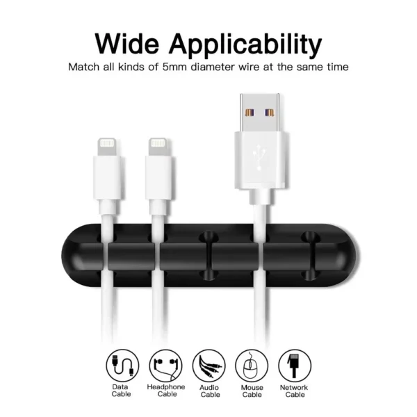 s-l1600-196.webp Cable Holder Ties Management Clips Tidy Lead Desk Charger Wire USB Organizer UK
