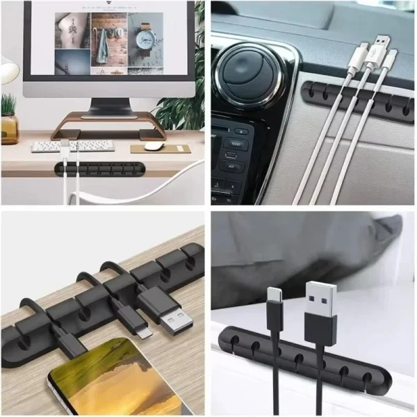 s-l1600-197.webp Cable Holder Ties Management Clips Tidy Lead Desk Charger Wire USB Organizer UK