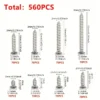 s-l1600-24.webp 560pcs Self Tapping Wood Screws Set M2 Mixed Sizes Flat Head Screw Storage Box K