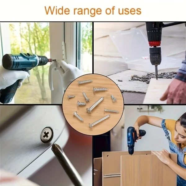 s-l1600-25.webp 560pcs Self Tapping Wood Screws Set M2 Mixed Sizes Flat Head Screw Storage Box K