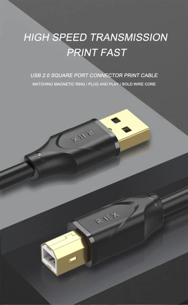 s-l1600-262.webp GOLD USB 2.0 High Speed Cable Printer Lead A to B Plug 24AWG 25cm/50cm/1m/2<wbr/>m/3m