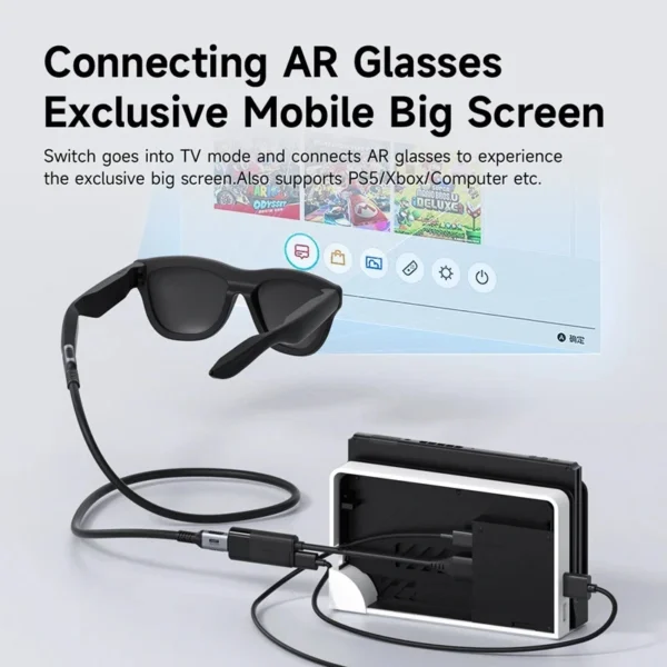 Hagibis HDMI to USB C Female Converter HDMI to AR Glasses Adapter Charge and Pla