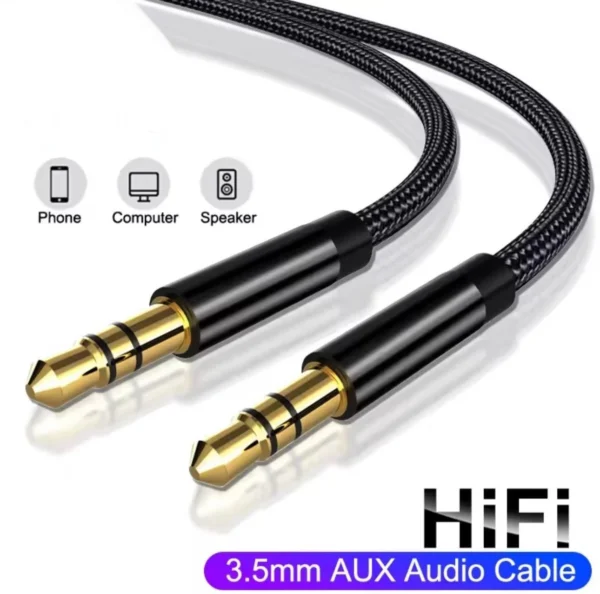 HD HiFi 3.5mm to 3.5mm AUX Audio Cable Male to Male Car Stereo Headphone Lead