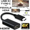 Type C to HDMI Adapter Female HDTV 1080p USB-C USB 3.1 Male 4K Adapter for for