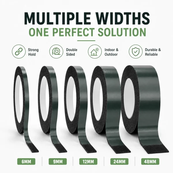 Black Double Sided Foam Tape Heavy Duty Strong Sticky Adhesive Mounting Car Trim