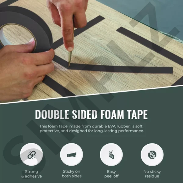 Black Double Sided Foam Tape Heavy Duty Strong Sticky Adhesive Mounting Car Trim