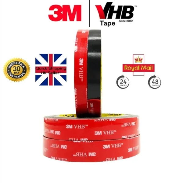 s-l1600-409.webp 3M VHB Double Sided Tape Heavy Duty Strong Adhesive Mounting Foam Roll Black UK