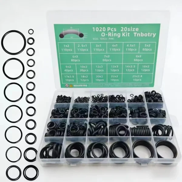 s-l1600-42.webp 1020pcs Nitrile Silicone O Ring Seal Kit Oil Resistant Rubber Gasket Assortment