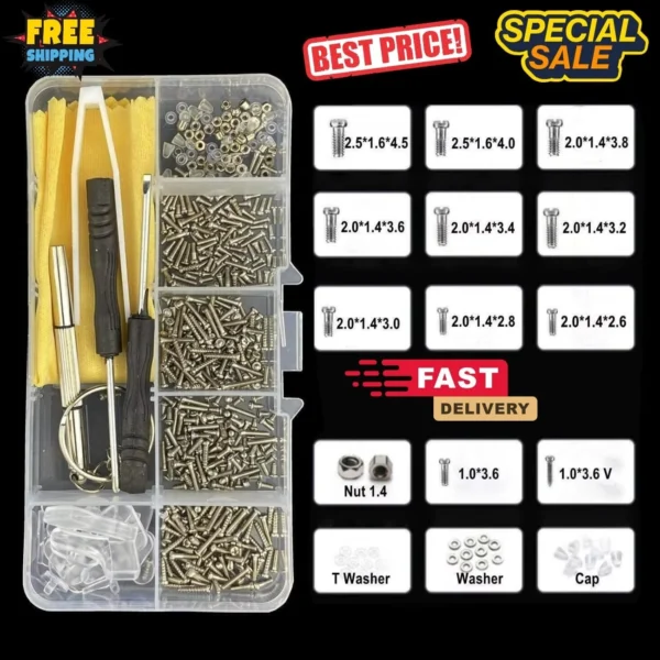Glasses Repair Kit Spectacles Screws Nose Pads Optical Repair Tool Set UK