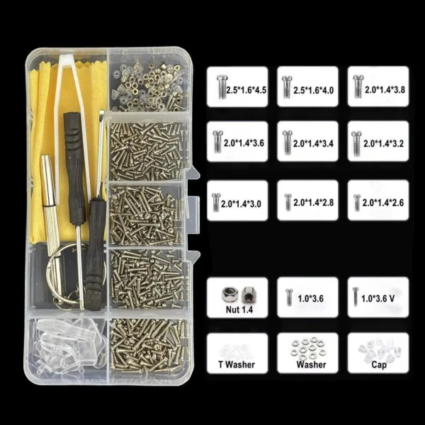 Glasses Repair Kit Spectacles Screws Nose Pads Optical Repair Tool Set UK
