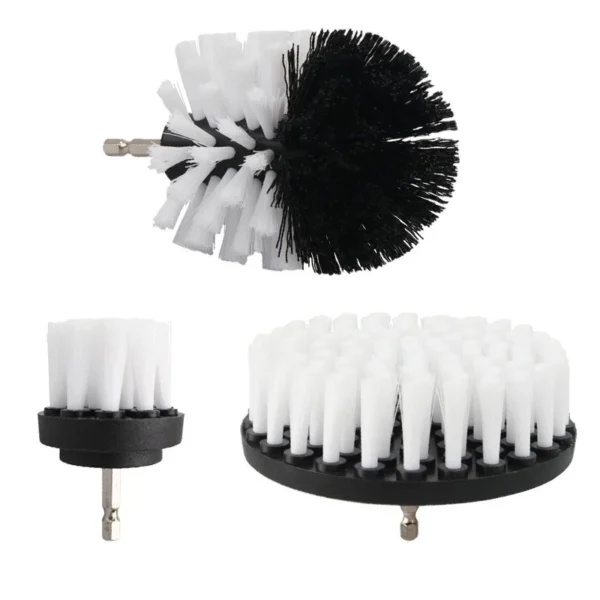 Drill Brush Cleaning Attachment Set Scrubber Kit Bathroom Kitchen Car White