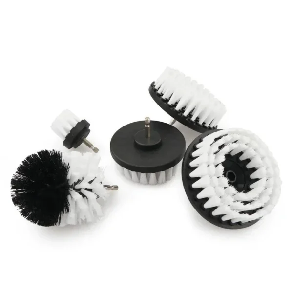 Drill Brush Cleaning Attachment Set Scrubber Kit Bathroom Kitchen Car White