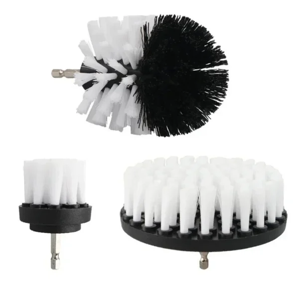 Drill Brush Cleaning Attachment Set Scrubber Kit Bathroom Kitchen Car White