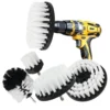 Drill Brush Cleaning Attachment Set Scrubber Kit Bathroom Kitchen Car White