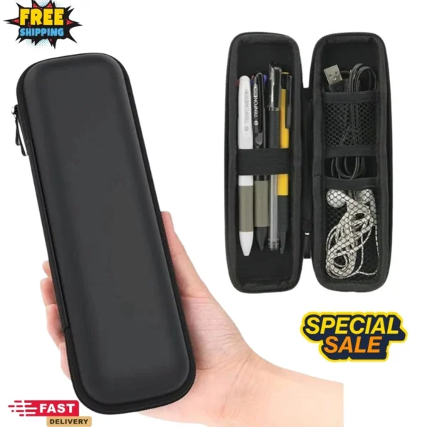 s-l1600-510.webp Black EVA Hard Shell Stylus Pen Earphone Case Pencil Storage Zipper Box uk