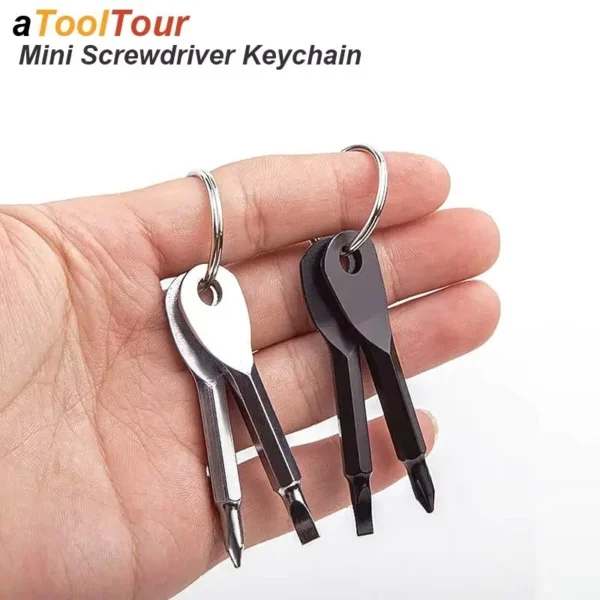 s-l1600-518.webp Slotted Screwdriver Set Keychain Mini Pocket Keyring Cross Driver Repair EDC UK