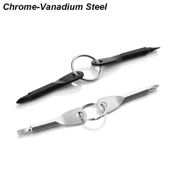 s-l1600-522.webp Slotted Screwdriver Set Keychain Mini Pocket Keyring Cross Driver Repair EDC UK