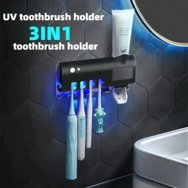 s-l1600-559.webp Sterilizer Toothbrush Holder Clean And No-Drill Wall Toothpaste Dispenser