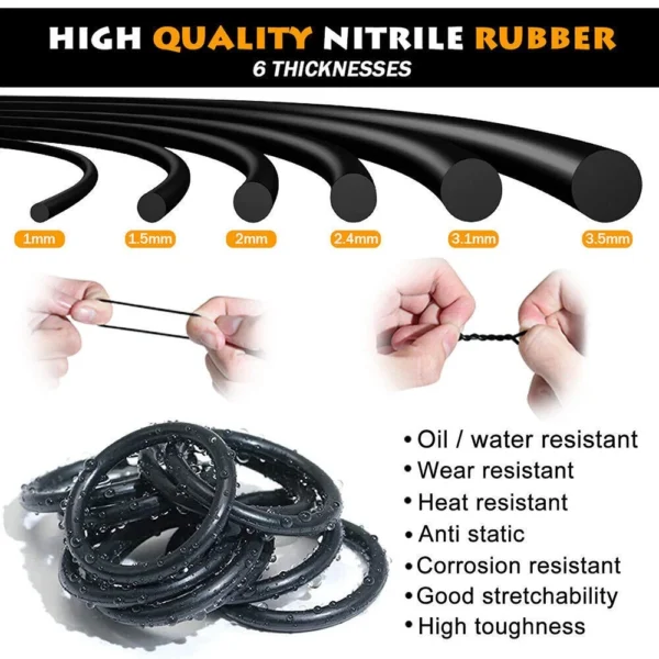 s-l1600-56.webp NBR Nitrile Rubber O‑Ring Seals, 1.0mm Cross Section, Outer Diameter 3mm ‑ 63mm