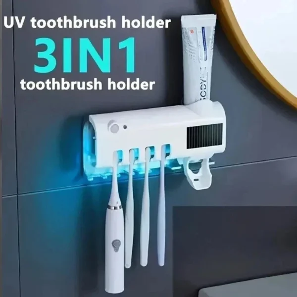 s-l1600-560.webp Sterilizer Toothbrush Holder Clean And No-Drill Wall Toothpaste Dispenser