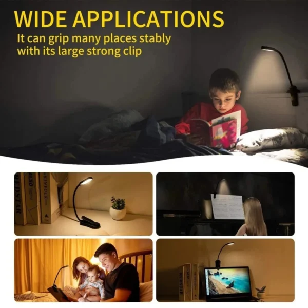 s-l1600-636.webp 7 LED Book Light - USB Rechargeable, 3-Level Adjustable Clip-on Reading Lamp