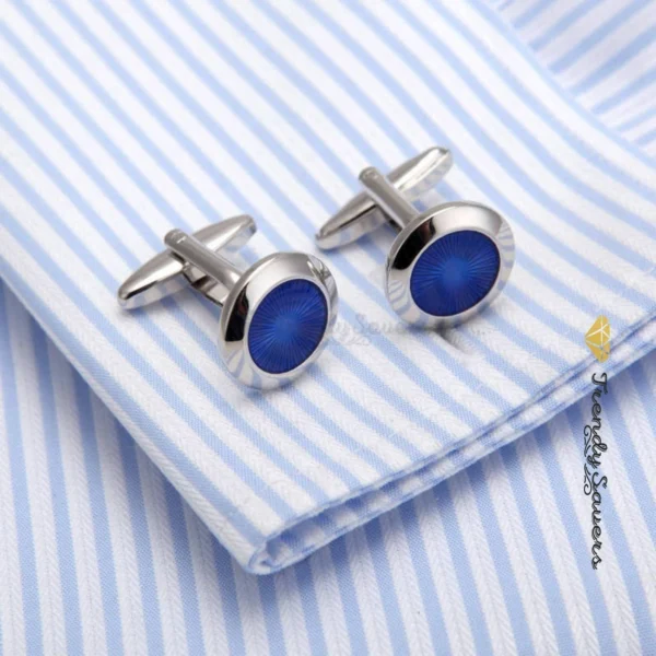 s-l1600-668.webp Stainless Steel Silver Plated Plain Cufflinks Round Blue Stone Cuff Link Jewelry