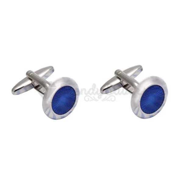 s-l1600-670.webp Stainless Steel Silver Plated Plain Cufflinks Round Blue Stone Cuff Link Jewelry