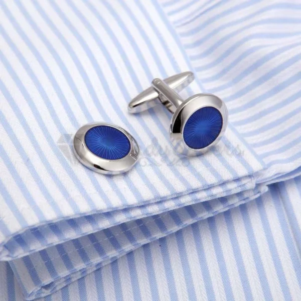 s-l1600-671.webp Stainless Steel Silver Plated Plain Cufflinks Round Blue Stone Cuff Link Jewelry