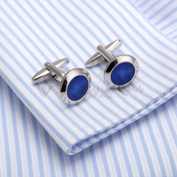 s-l1600-672.webp Stainless Steel Silver Plated Plain Cufflinks Round Blue Stone Cuff Link Jewelry