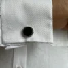 Real 925 Sterling Silver Black Onyx Stone Cuff Links Cufflinks Tuxedo Shirt