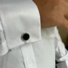 Real 925 Sterling Silver Black Onyx Stone Cuff Links Cufflinks Tuxedo Shirt