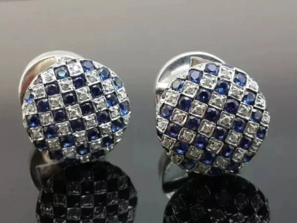 s-l1600-680.webp 3.00Ct Round Cut Lab-Created Sapphire & Diamond Cufflinks 14k White Gold Plated