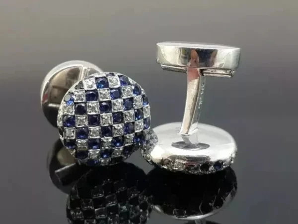 s-l1600-682.webp 3.00Ct Round Cut Lab-Created Sapphire & Diamond Cufflinks 14k White Gold Plated