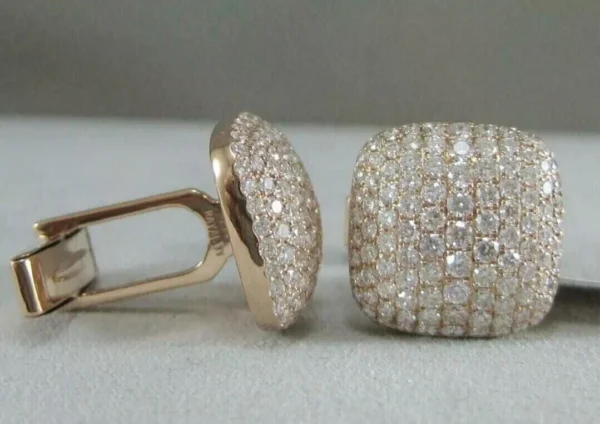 s-l1600-684.webp 3 CT Round Cut Lab Created Diamond Men's Wedding Cufflinks 14K Rose Gold Plated