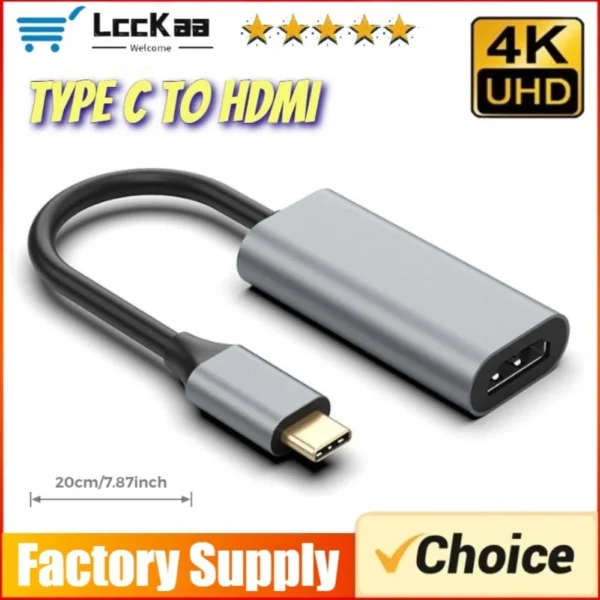 s-l1600-73.webp USB C to HDMI Adapter 4K 20cm Type C Male to HDMI Female Converter Laptop MacBoo