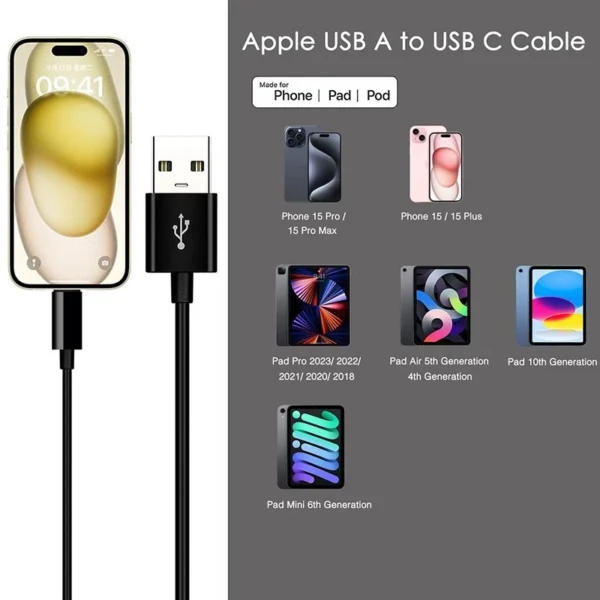 s-l1600-748.webp USB A to Type C Cable Fast Charger Lead 3A For Samsung Mobile Phone