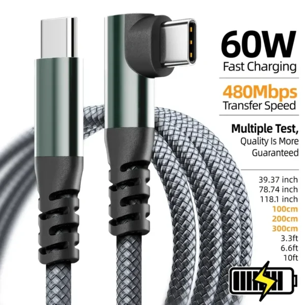s-l1600-757.webp USB C to USB C Cable 60W PD Fast Charger Type C Lead for iPhone 17 16 15 Samsung