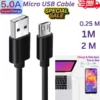 Micro USB Cable 25CM 1M 2M High Speed Data Sync Fast Charger Charging Lead UK