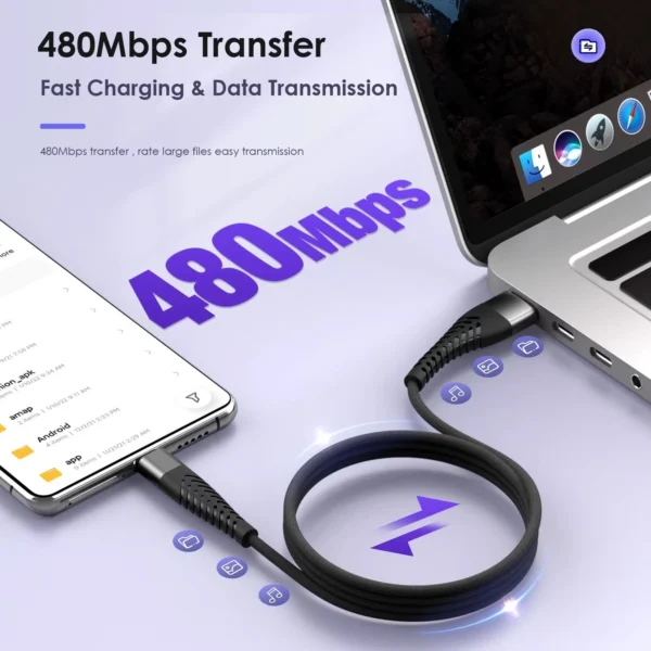 s-l1600-801.webp Heavy Duty USB A-Type C Charging Cable Braided Fast Phone Charger Long Lead uk