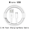 s-l1600-817.webp Micro USB Fast Charging Cable 2.4A V8 Android Data Sync Charger Lead 1m 1.5m 2m