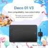 XPPen Deco 01 V3 Drawing Tablet 8 Shortcut Keys 16384 Levels Stylus 10 x 6 inch