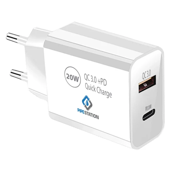 s-l1600-897.webp EU 2 Pin USB + PD Plug Adapter Travel Fast Charger Europe Adaptor iPhone Samsung
