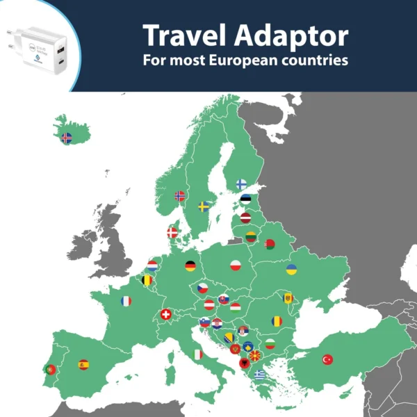 s-l1600-899.webp EU 2 Pin USB + PD Plug Adapter Travel Fast Charger Europe Adaptor iPhone Samsung